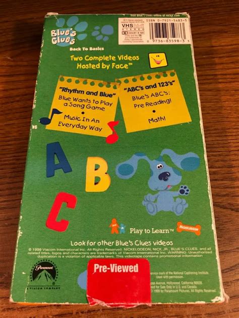 blue's clues 1999|blue's clues videos vhs.